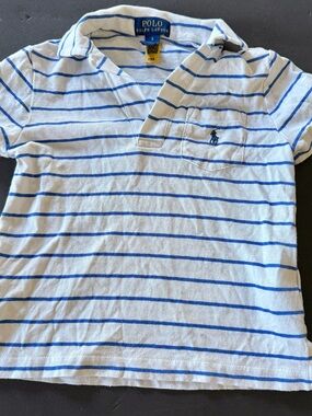Polo by Ralph Lauren White and Blue Striped Kids Polo Shirt